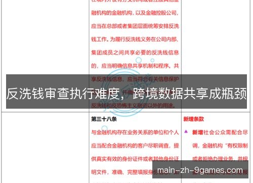 反洗钱审查执行难度,跨境数据共享成瓶颈 反洗钱审查执行难度,跨境数据共享成瓶颈